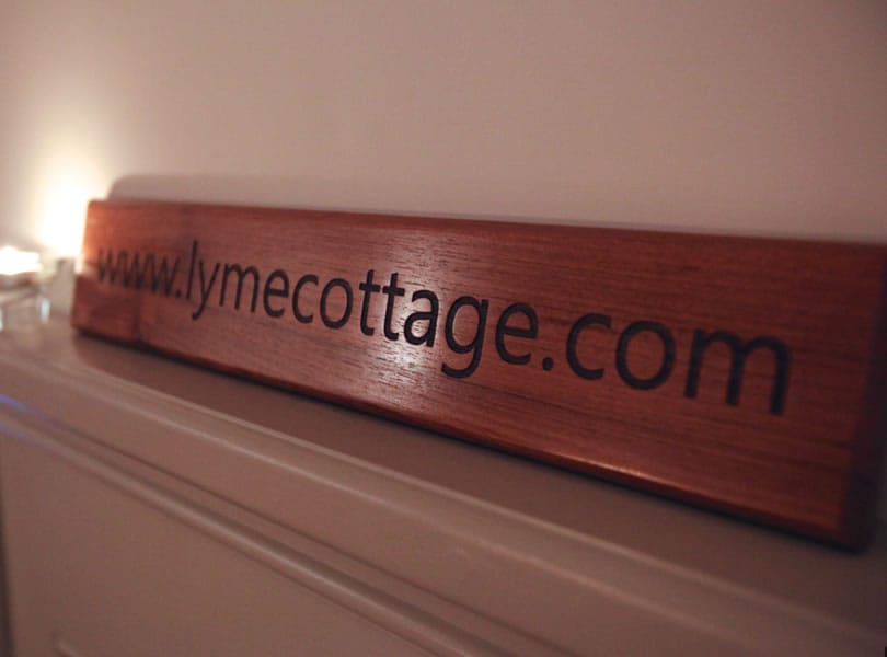 A wooden block - contact Lyme Cottage through the website: www.lymecottage.com