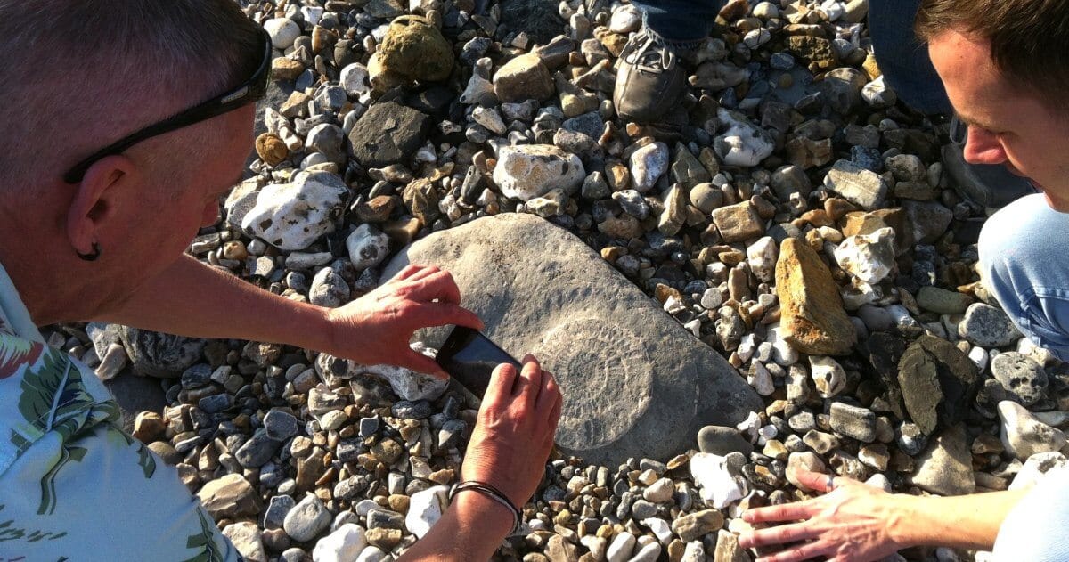 Fossil hunting on Monnouth Beach